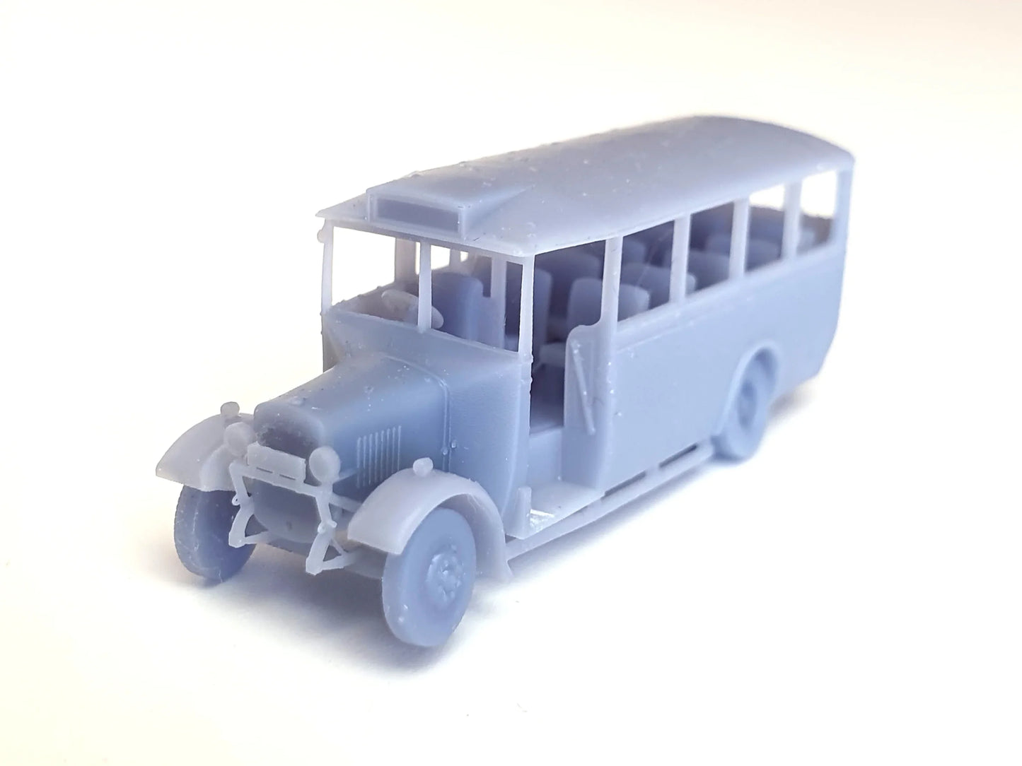 N (1:148) unpainted Peoples/General version of our scale model 20-seat Thornycroft bus - Three Peaks Models