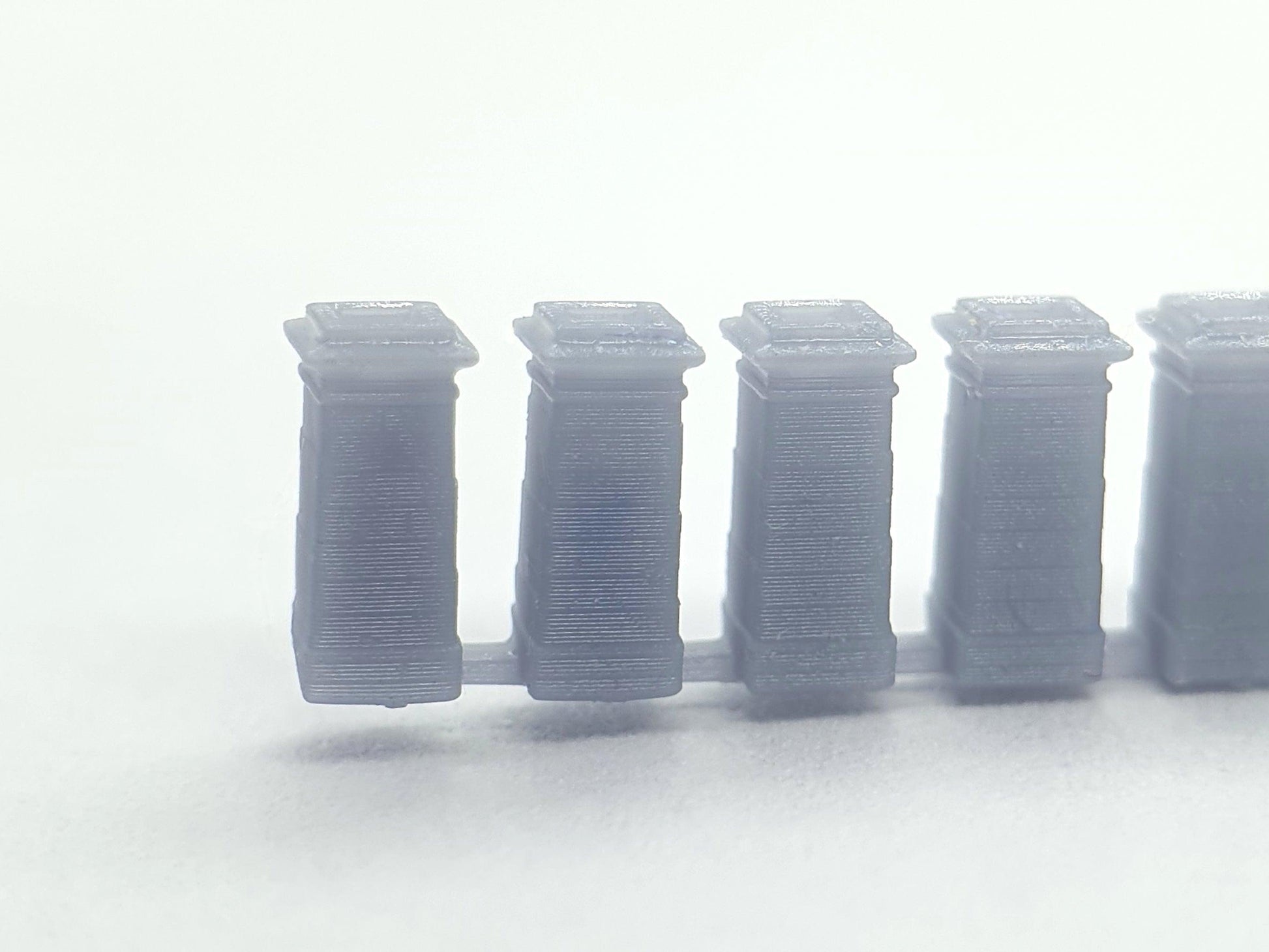 N gauge, 2mm, scale model square chimney pots - Three Peaks Models