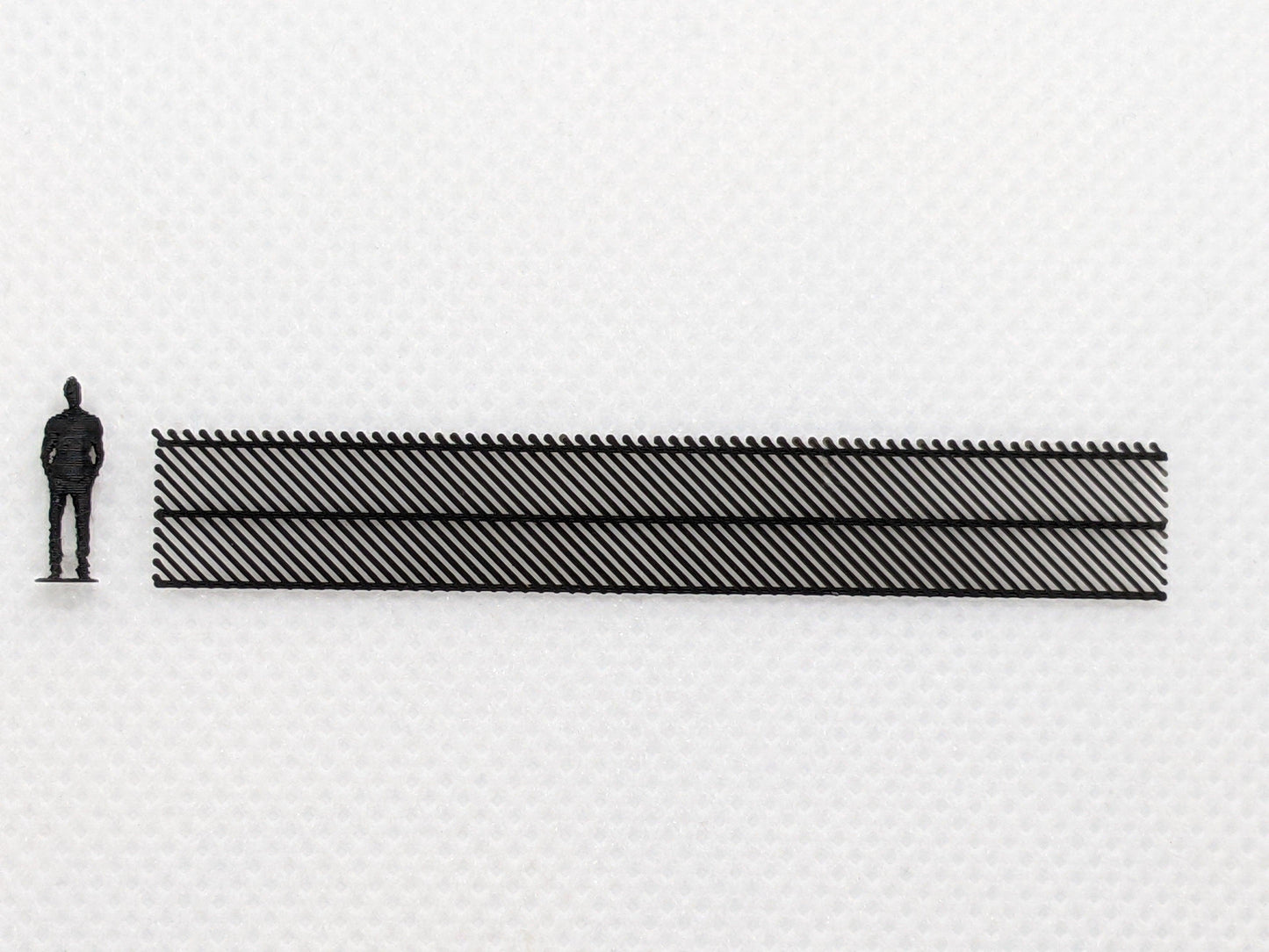 N gauge scale model diagonal fencing - backward sloping panels - Three Peaks Models