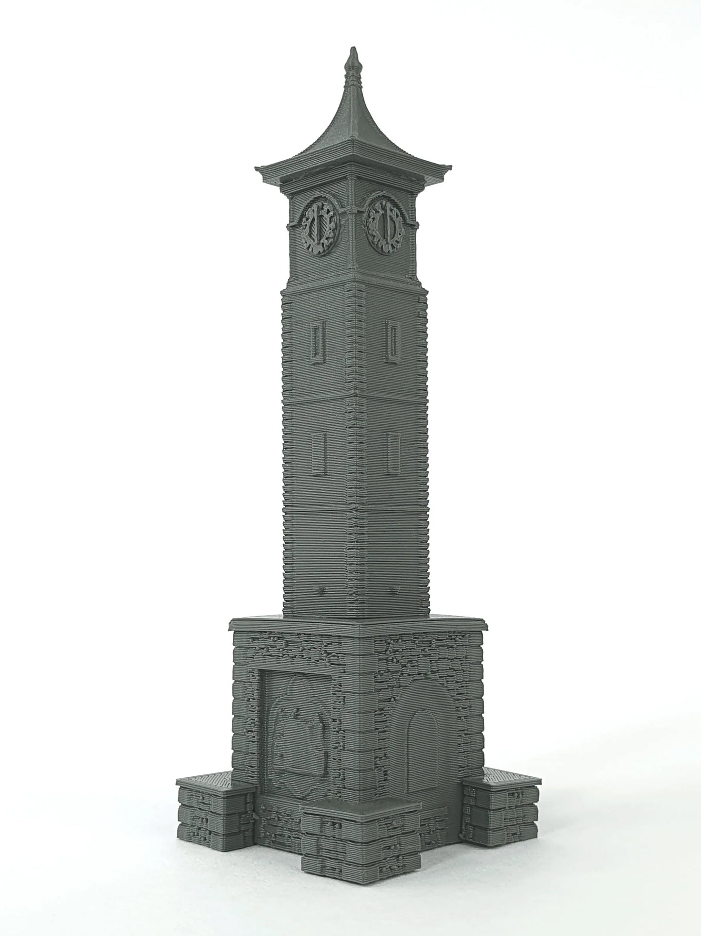N gauge scale model of a modern clock tower - Three Peaks Models