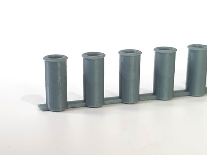 O gauge, 7mm, scale model 600mm straight roll top chimney pots - Three Peaks Models