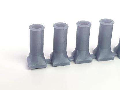 O gauge, 7mm, scale model square base round chimney pots - Three Peaks Models