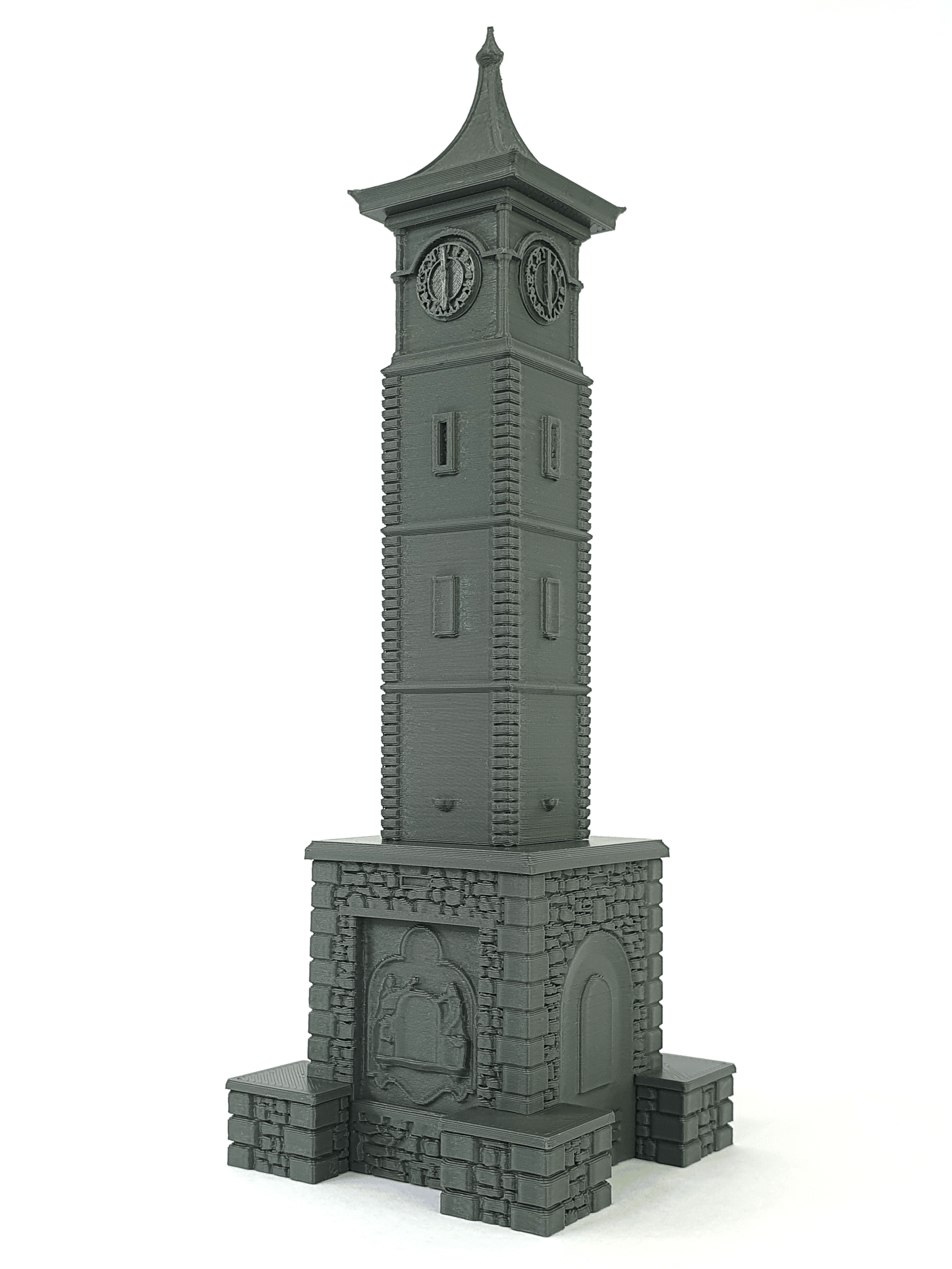 OO gauge scale model of a modern clock tower - Three Peaks Models