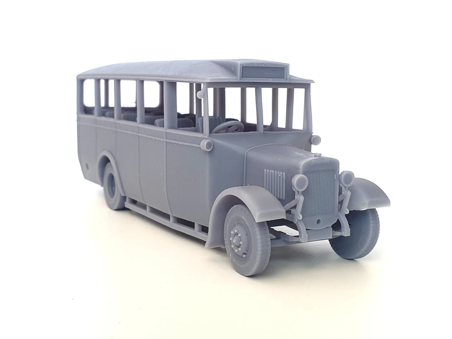 1:50 unpainted London Transport version of our scale model 20-seat Thornycroft bus - Three Peaks Models