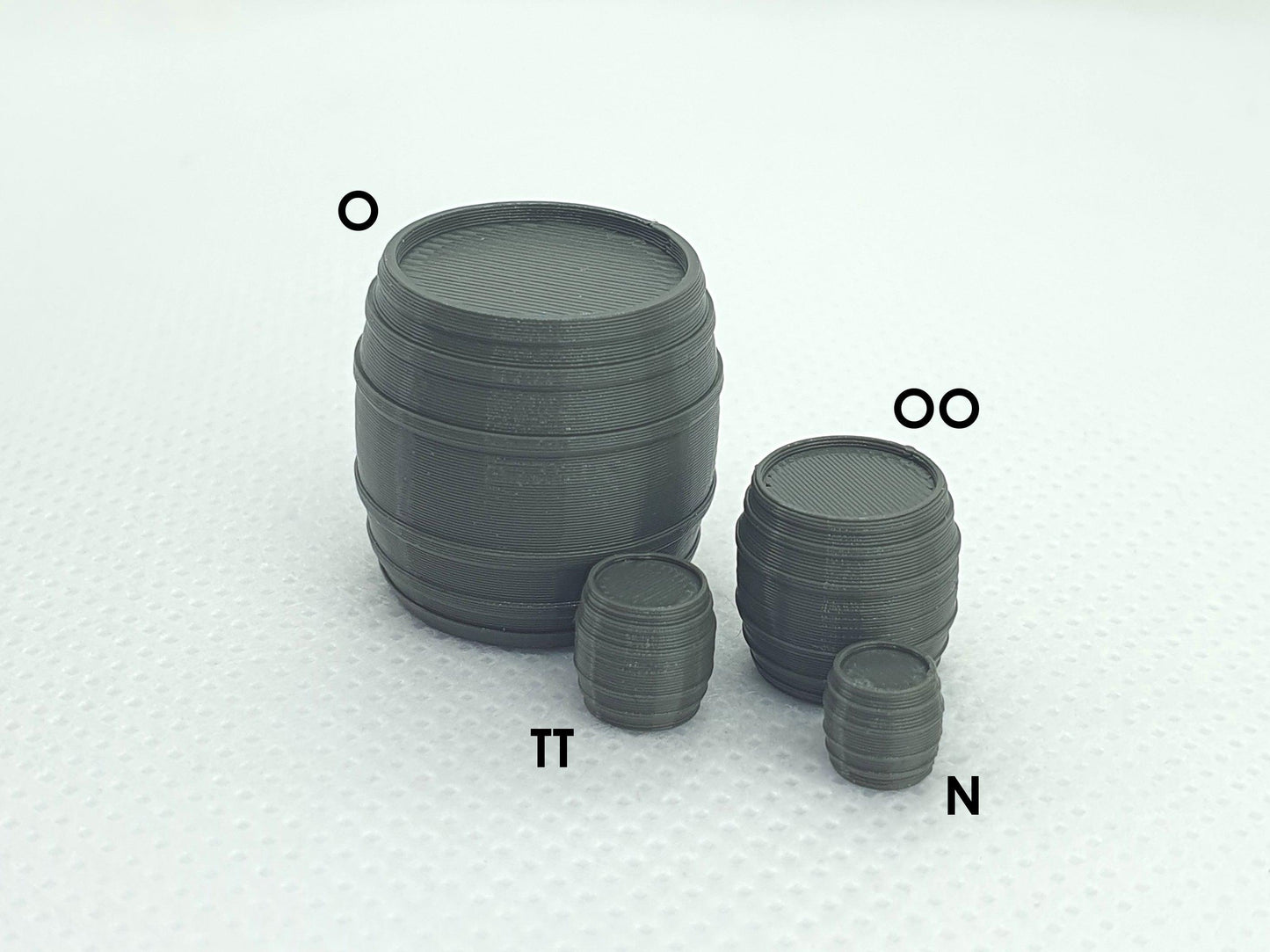 Scale models of 225 liter wooden barrels in O, OO, TT and N gauge - Three Peaks Models