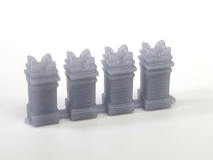 TT 120 scale model square crown chimney pots - Three Peaks Models