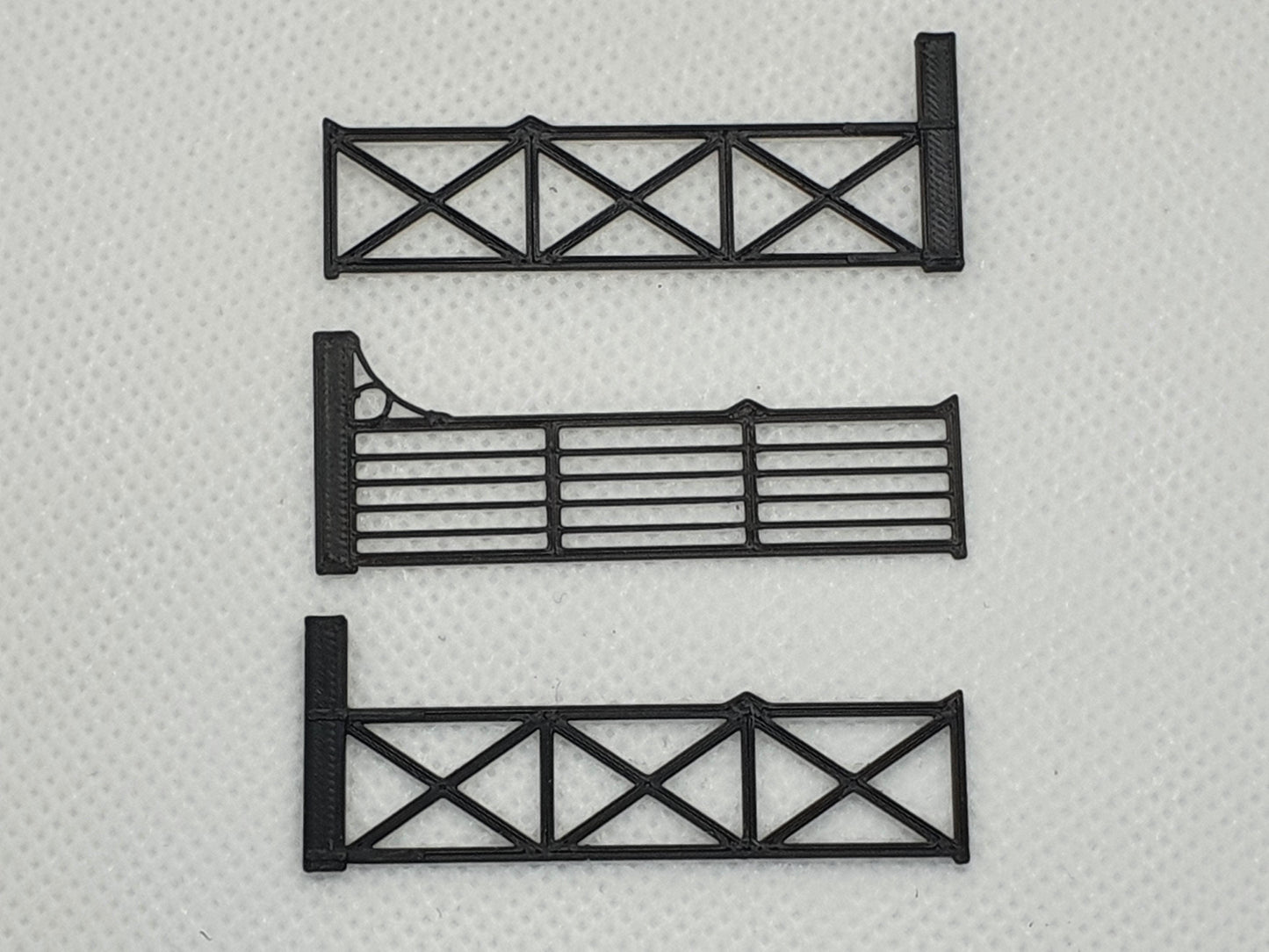 Parts for a scale model of a level crossing gate of L&Y design, in OO scale - Three Peaks Models