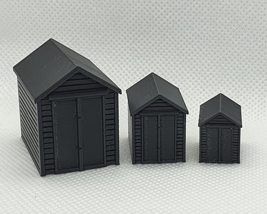 Scale model beach huts in OO, TT and N gauge - Three peaks models