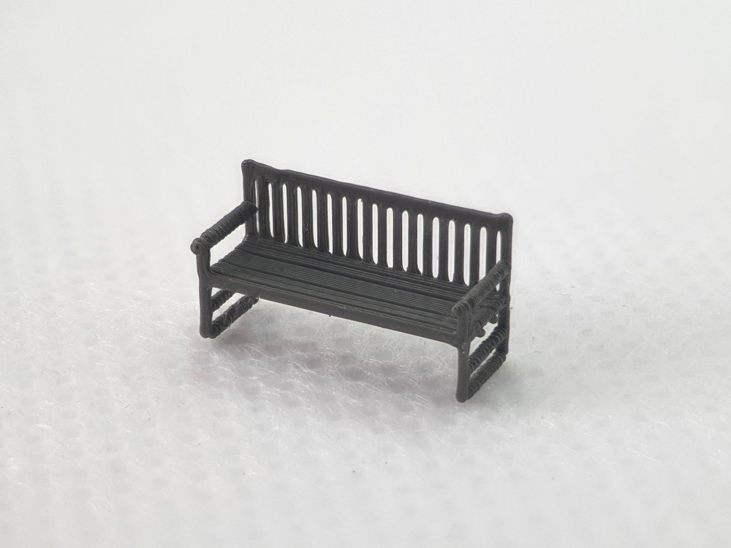 N gauge scale model of a park bench - Three Peaks Models
