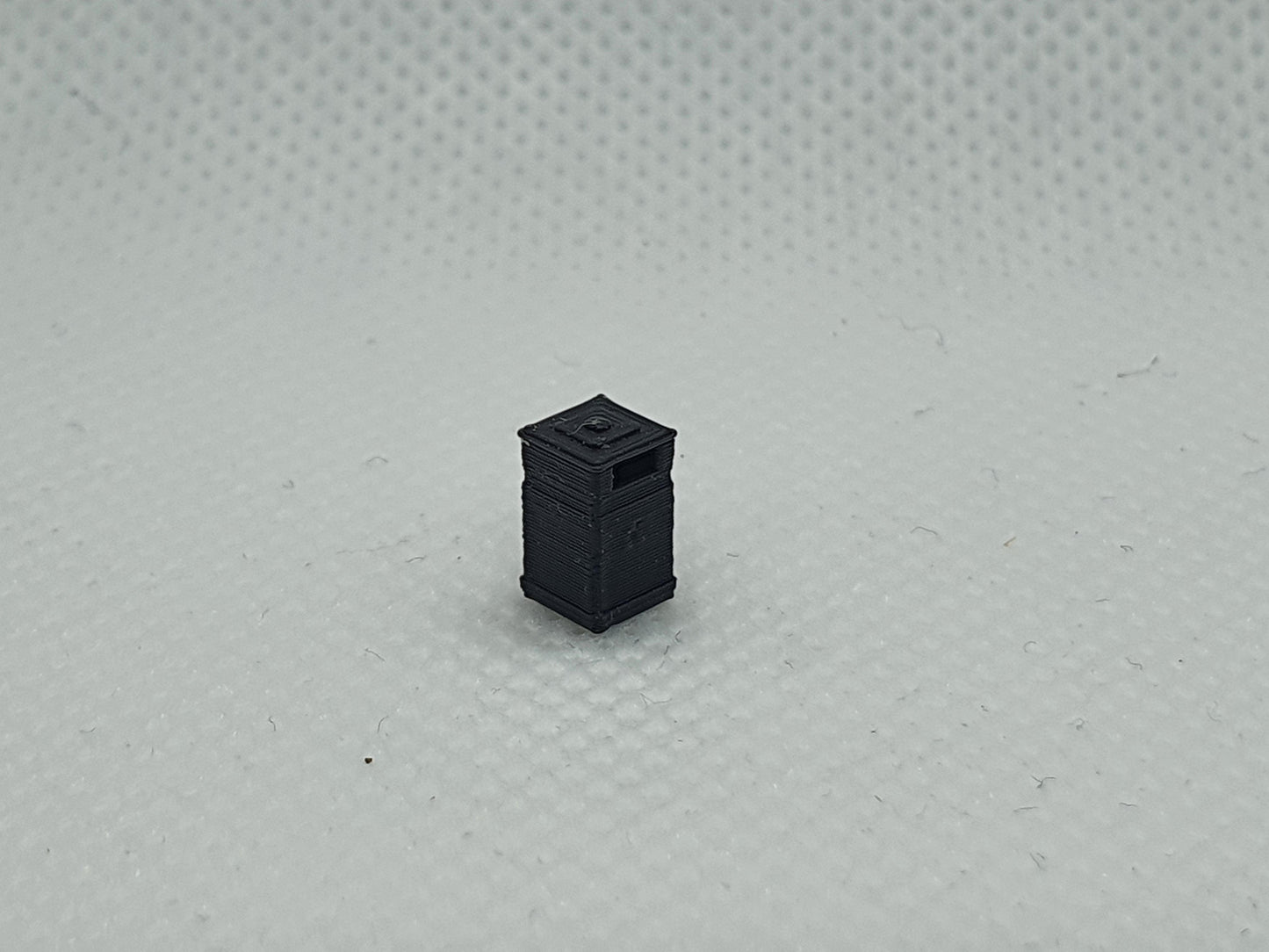 N gauge scale model of a square park bin - Three Peaks Models