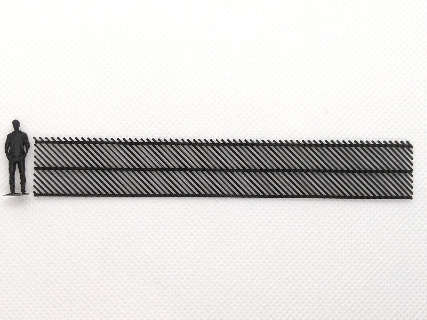 OO gauge scale model diagonal fencing - backward sloping panels - Three Peaks Models