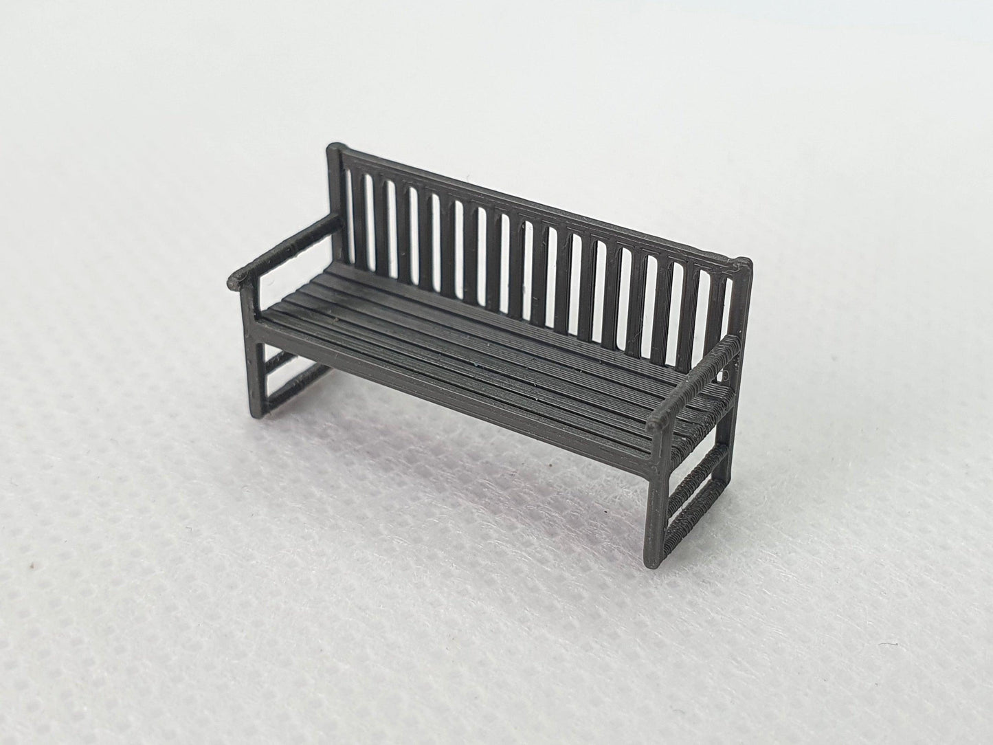 OO gauge scale model of a park bench - Three Peaks Models