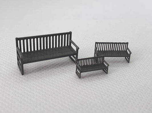 Scale model of a park bench in OO, TT and N gauge - Three Peaks Models