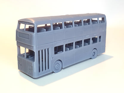 Unpainted scale model of a 1-door Oldham Leyland Atlantean bus in OO (1:76) - Three Peaks Models