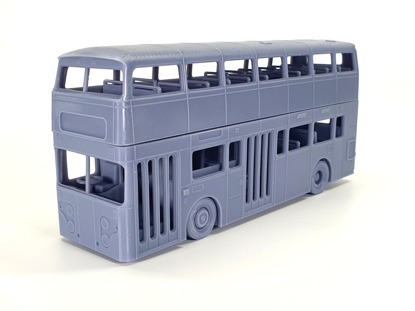 Unpainted scale model of a 2-door Oldham Leyland Atlantean bus in 1:50 - Three Peaks Models