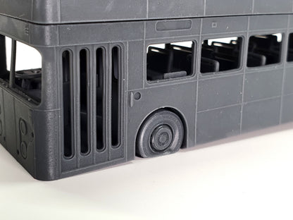 Example OO (1:76) scale model flat front tyre on our Oldham Leyland Atlantean buss - Three Peaks Models