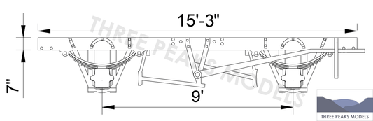 Dimensions for L&Y 16ft chassis with 9ft wheelbase - Three Peaks Models