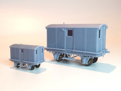 OO and N scale models of an L&Y Diagram 21 "Tin Tab" Brake Van