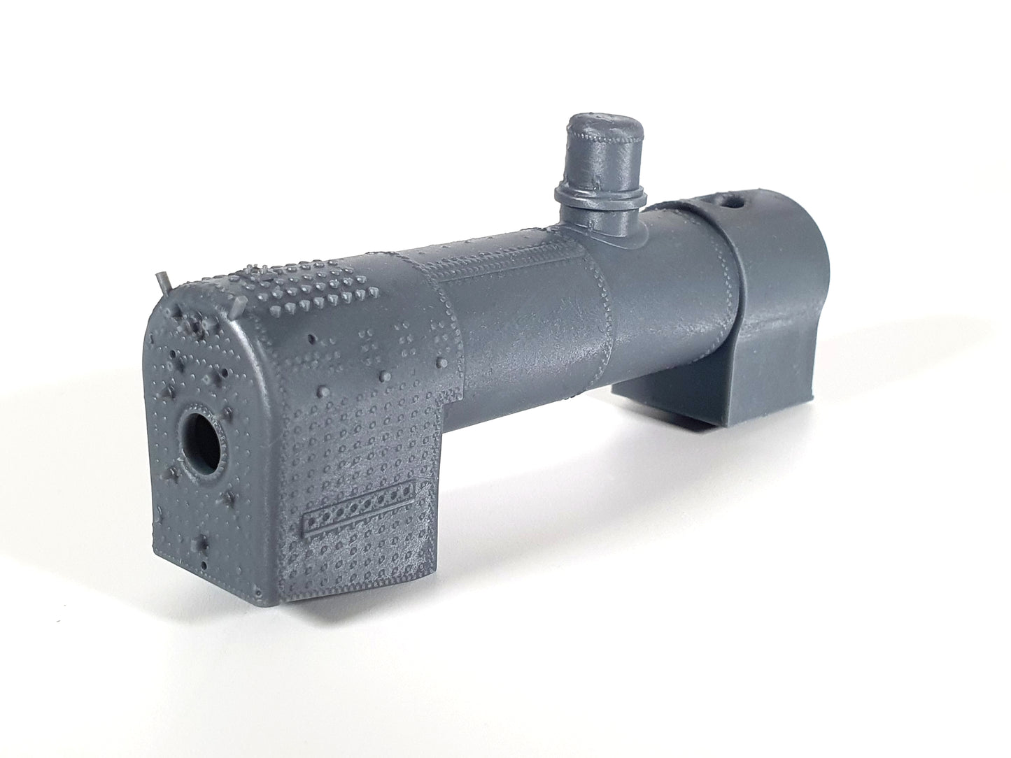 OO (1:76) scale model of a loco boiler viewed from the firebox end - Three Peaks Models