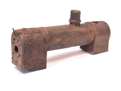Painted example of a rusty scale model loco boiler, made to look like it is in the process of being restored - Three Peaks Models
