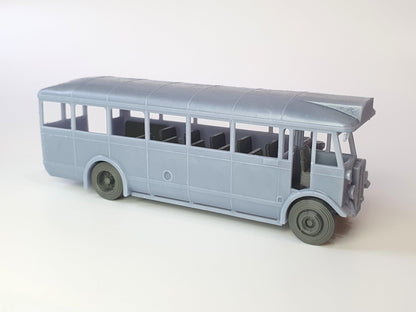 Driver's side view of OO gauge (1:76) scale model rear entrance country London 1T1 AEC regal bus - Three Peaks Models
