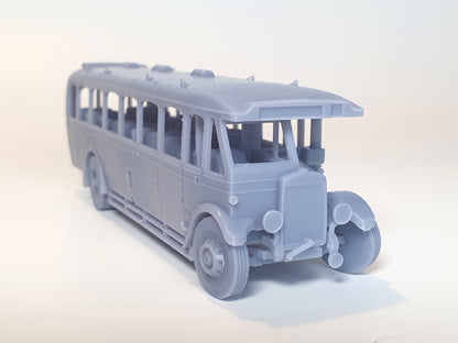 Front view of the later version of the Barton Leyland Lion LT5 scale bus model - Three Peaks Models