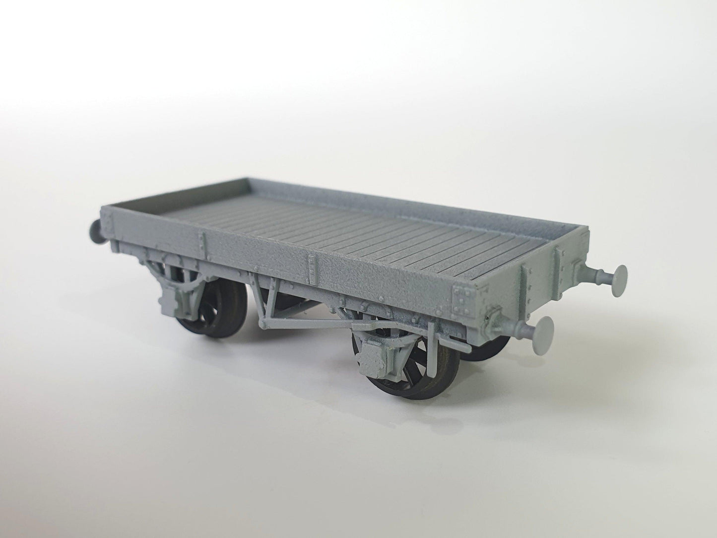 OO (1:76) scale model of an L&Y Diagram 1 Low Goods wagon viewed from the side - Three Peaks Models