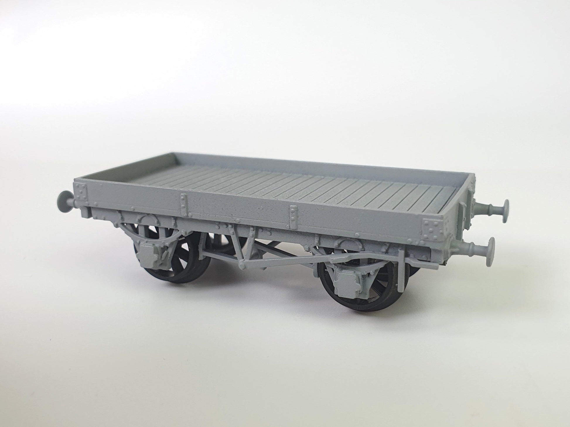 OO (1:76) scale model of an L&Y Diagram 1 Low Goods wagon viewed from the side - Three Peaks Models