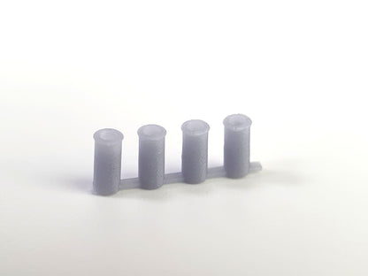 N gauge, 2mm, scale model 600mm straight roll top chimney pots - Three Peaks Models