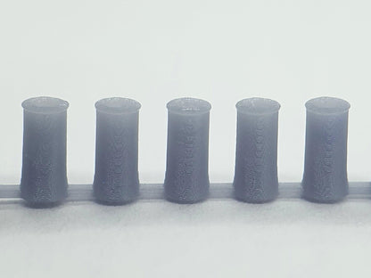 N gauge, 2mm, scale model tapered roll top chimney pots - Three Peaks Models