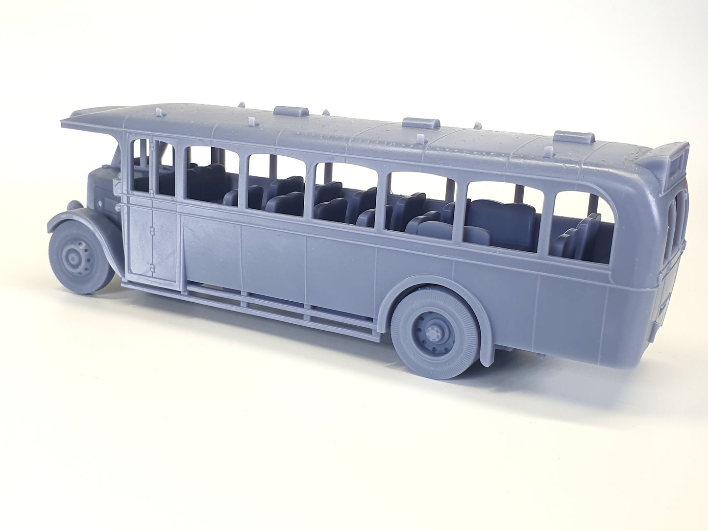 Passenger, nearside view of the later version of the Barton Leyland Lion LT5 scale bus model - Three Peaks Models