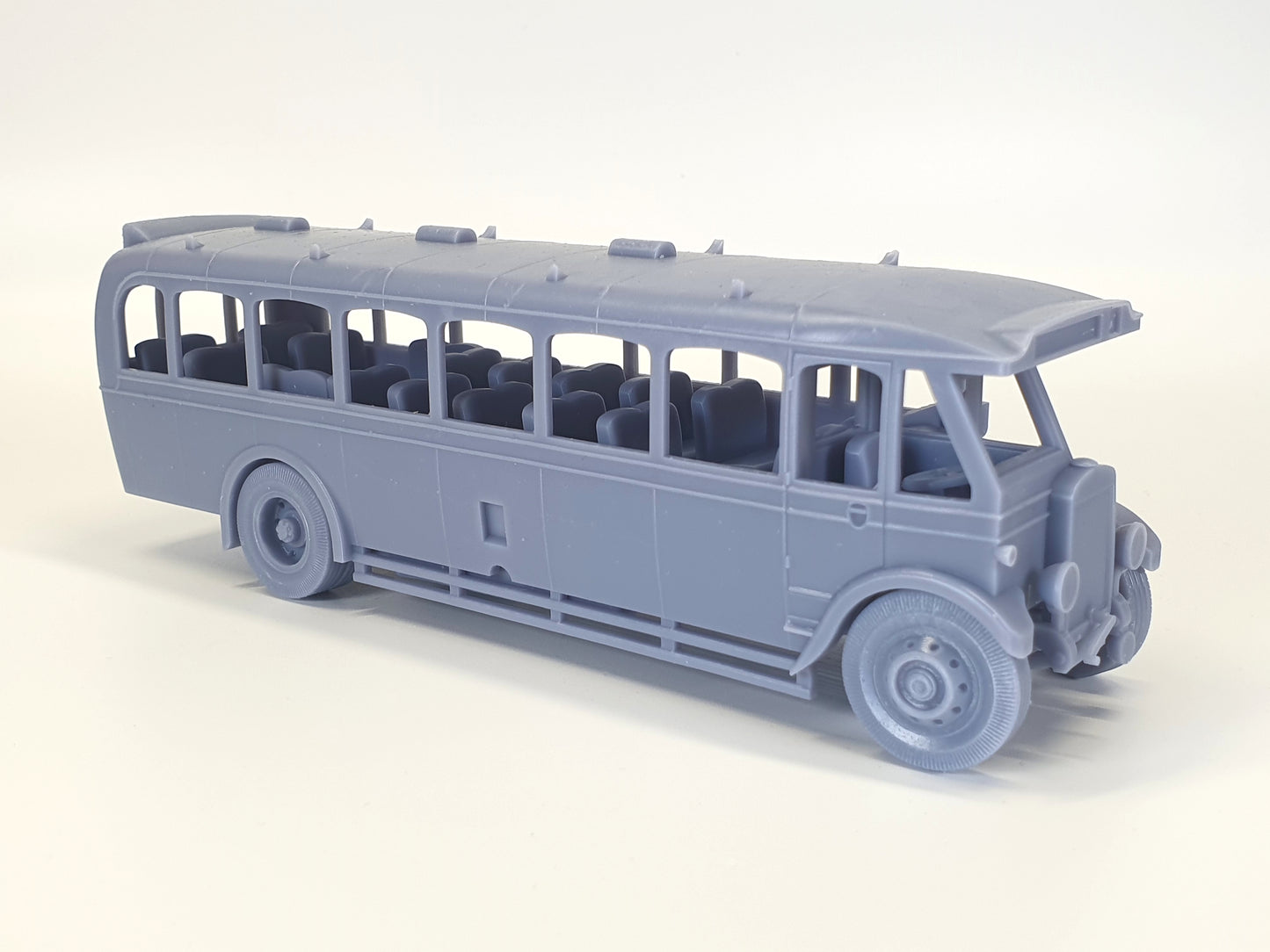 Drivers, offside view of the later version of the Barton Leyland Lion LT5 scale bus model - Three Peaks Models