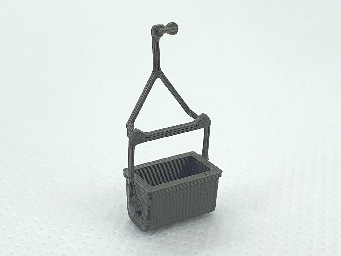 Assembled OO gauge aerial ropeway bucket scale model - Three Peaks Models