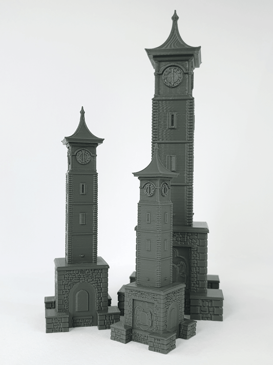 Scale models of a modern clock towers in OO, TT and N gauge - Three Peaks Models