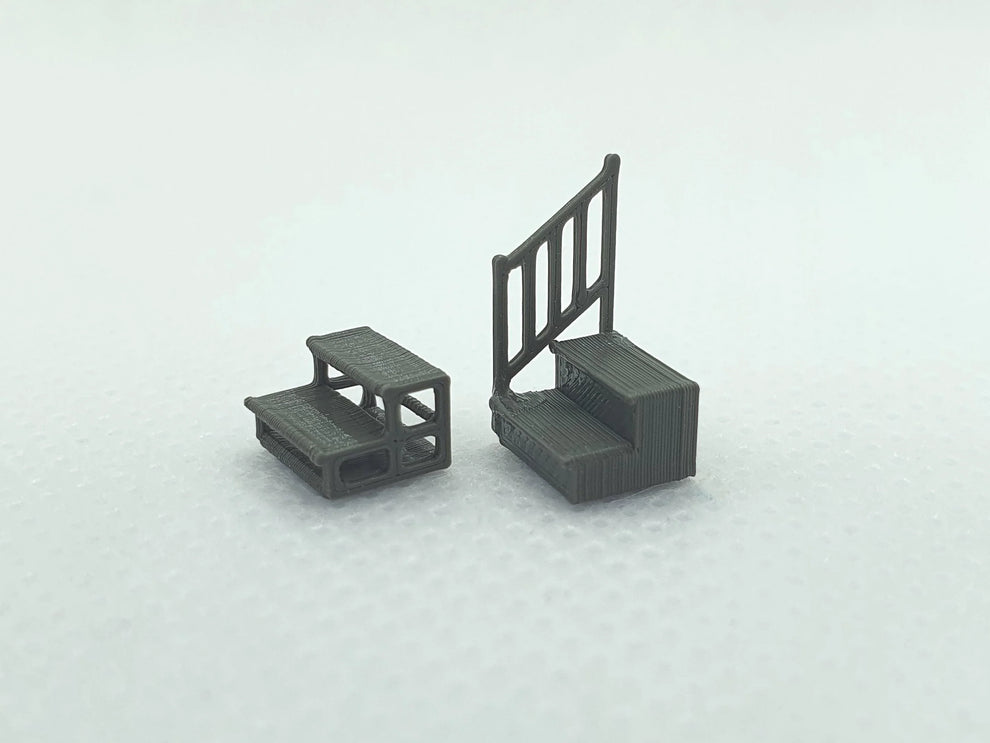 Steps 2d Model Caravan steps scale model (set of 2) - OO TT and N gauge - 2 styles ...