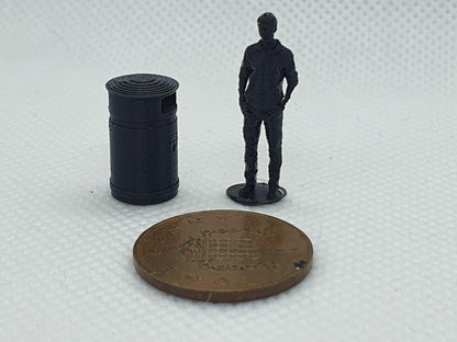 OO gauge scale model of a round park bin - Three Peaks Models