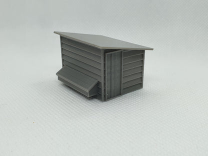 OO scale model of a chicken coop - Three Peaks Models